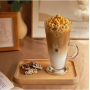 250ML Korean-style Transparent Glass Latte Coffee Cup Personality Goblet with Cold Drink Milk Tea Juice Cup Cocktail Cup
