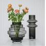 Light Luxury Nordic Glass Stripe Vase Modern Bedroom Living Room Flower Arrangement Decoration Indoor Dry Flower Decoration