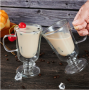 Double Wall Glass Irish Coffee Mug Bubble Tea Milkshake Cup Ice Cream Cup with Handle Milk Fruit Juice Glass Cup