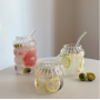 Fruit Juice Water Cup With Straw Large Capacity Heat-resistant Glass Cold Drink Cups Soda Bubble Tea Coffee Mug