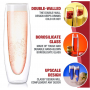 Champagne Glasses Set Double Wall Heat Resist Glass Cup Stemless Sparkling Wine Glasses Transparent Flute for Wedding