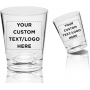 Customised Logo Sublimation Engraved Blanks Clear Mini Small 2oz Tumbler Shot Glass Glasses Cup Wedding With Heavy Base