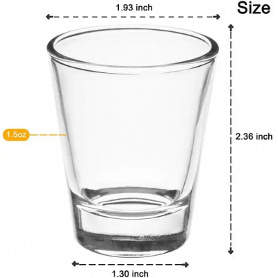 Customised Logo Sublimation Engraved Blanks Clear Mini Small 2oz Tumbler Shot Glass Glasses Cup Wedding With Heavy Base