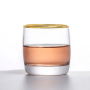 Wholesale Fancy Design Unbreakable Wine Whiskey Glass Cup with gold rim tea coffee mug
