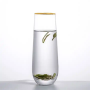 Wholesale Fancy Design Unbreakable Wine Whiskey Glass Cup with gold rim tea coffee mug
