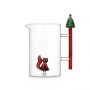 Handmade transparent glass water cup Christmas theme limited cute three-dimensional couple gift