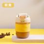 High quality reusable coffee glass water bottle student milk tea cup dual-purpose direct drinking straw cup with silicone sleeve