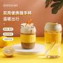 High quality reusable coffee glass water bottle student milk tea cup dual-purpose direct drinking straw cup with silicone sleeve