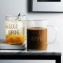 Custom logo glass milk cup coffee mug with handle