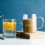 Custom logo glass milk cup coffee mug with handle