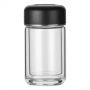 Double-layer glass water bottle. High borosilicate glass tea bottle with lid for travel