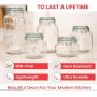 Airtight Glass Kitchen Canisters with Glass Lids Food Storage Jars, Organization, & Canning - Mason Jars Storage Containers