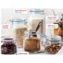 Airtight Glass Kitchen Canisters with Glass Lids Food Storage Jars, Organization, & Canning - Mason Jars Storage Containers