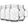 16 Oz Clear Glass Jars With Convenient Handle and Ice Cold Embossed Logo Ideal for Hot and Sunny Days