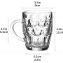 One Pint Dimpled Beer Mug Heavy British Pub Thick Glass with Handle Stein Cup for Beer Lover in Home Party