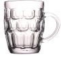 One Pint Dimpled Beer Mug Heavy British Pub Thick Glass with Handle Stein Cup for Beer Lover in Home Party