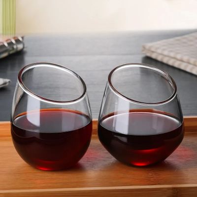 Creative beveled transparent red wine glass beer whiskey household wine glass without handle