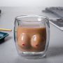 Creative double glass women body home insulated water cup milk coffee juice cup