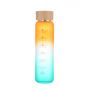 Frosted bamboo lid high borosilicate single-layer glass portable colorful sports water bottle