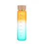 Frosted bamboo lid high borosilicate single-layer glass portable colorful sports water bottle