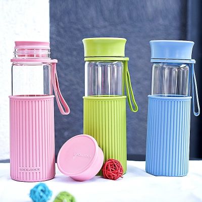 Wholesale heat-resistant glass water bottle portable cup for children summer portable student cup large capacity simple