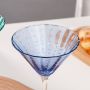 Wholesale vintage engraved tall bar home decoration wide mouth martini cocktail glass pearl dots