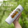 Double-layer glass household water cup portable transparent tea water separation tea cup with lid