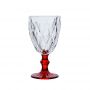 Color spray embossed transparent glass red wine cup, colorful goblet, diamond-shaped juice cup