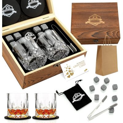 Manufacturer Wholesale Whiskey Gift Set Whiskey Glass 2-Piece Box Set for Men, Dad, Husband, Holiday Gifts