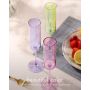 Square Champagne Flutes Multicolor Modern Colorful Champagne Flutes Lead-Free Premium Crystal Anniversary