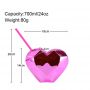 2024 cross-border European and American special-shaped glass water cup creative heart-shaped straw cup