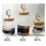 Glass bamboo lid sealed jar coffee bean cotton swab candle holder home decoration storage jar