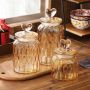 Glass sealed jar creative love storage jar transparent amber high-value snacks candy and grain storage bottle