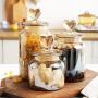 Glass sealed jar creative love storage jar transparent amber high-value snacks candy and grain storage bottle