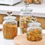 Glass sealed jar creative love storage jar transparent amber high-value snacks candy and grain storage bottle