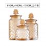 Glass sealed jar creative love storage jar transparent amber high-value snacks candy and grain storage bottle