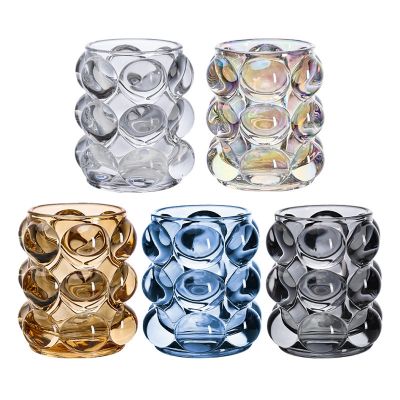 High-Aesthetics 360ml Glass round Ball Cup Creative Pen Holder for Makeup Candlestick Candle Storage-for Gifts
