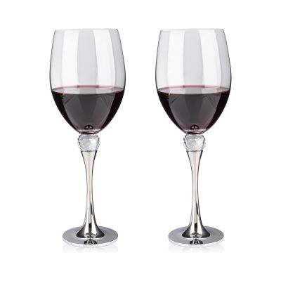 Premium Crystal Wine Glasses with Metal Base - Ideal Gifts for Any Occasion Long Stem Design