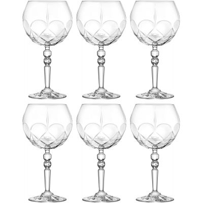 Beautifully designed goblets, crystal cocktail glasses