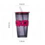 Stylish Portable Water Cup with Double Straw - Ideal as Internet Celebrity Souvenir and Opening Event Gift and Coffee