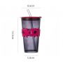 Good-looking Portable Water Cup, Double Drinking Straw, Coffee Cup, Internet Celebrity Souvenir, Opening Event Gift