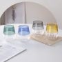 Multi-Purpose Striped Glass Drinking Cups - For Wine, Champagne, Large Drinks, Tea, and Whiskey
