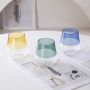 Multi-Purpose Striped Glass Drinking Cups - For Wine, Champagne, Large Drinks, Tea, and Whiskey