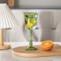 Murano Glass Goblets Venetian Goblets & Colored Dessert Wine Glasses - Roman Column Design & Colored Glass Wine Glasses for Home Decoration