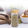 Unique Square Glass Spice Jar Set - Complete with Bamboo Lid and Sprinkler Lid for Optimal Storage and Dispensing