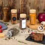 Unique Square Glass Spice Jar Set - Complete with Bamboo Lid and Sprinkler Lid for Optimal Storage and Dispensing