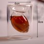 Unique Small-Capacity Rugby-Shaped Double Layer Transparent Wine Glass - Ideal for Creative & Personalized Bar Drinks like Vodka and Spirits