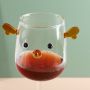 Cartoon three-dimensional penguin glass water cup household drinking cup with handle deer wine glass goblet