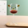 Cartoon three-dimensional penguin glass water cup household drinking cup with handle deer wine glass goblet