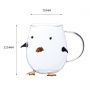Cute Creative penguin goblet wine glass household drinking cup with handle crystal wine glass